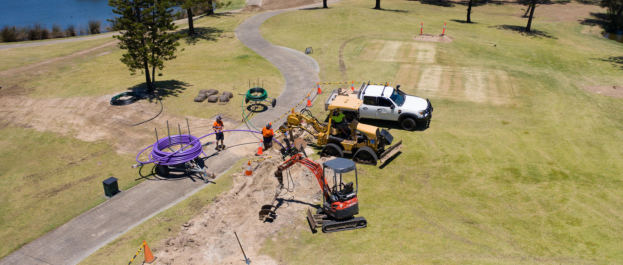 Aerial view showing crews at work on the 13th Tee - resized.jpg 